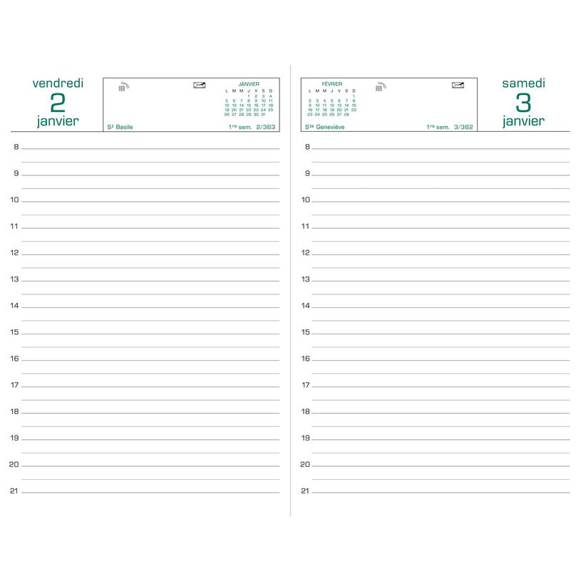 3660942007597-Agenda de bureau Barbara Carré - Travers horaire - 1 jour par page - 13,5 x 21 cm - disponible dans différentes cou--1