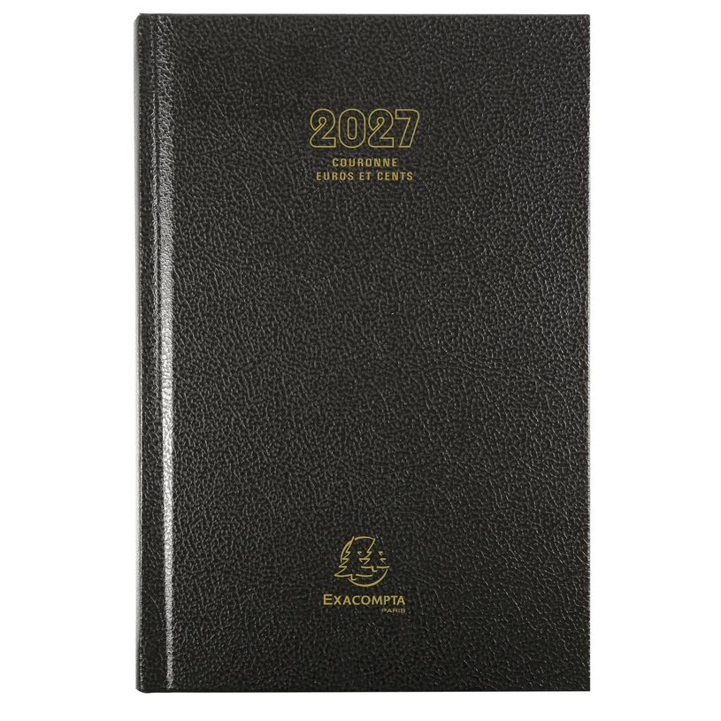 3660942007740-Agenda de bureau Couronne - Euros et Cents - 1 jour par page - 11 x 17 cm - noir - Exacompta--0