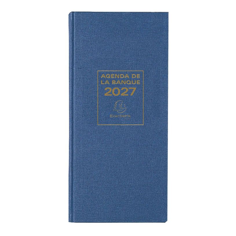 3660942007689-Agenda de bureau Banquier long - Euro et Cents - 1 volume - 2 pages par jour - 16 x  34 cm - disponible dans différentes coul--0