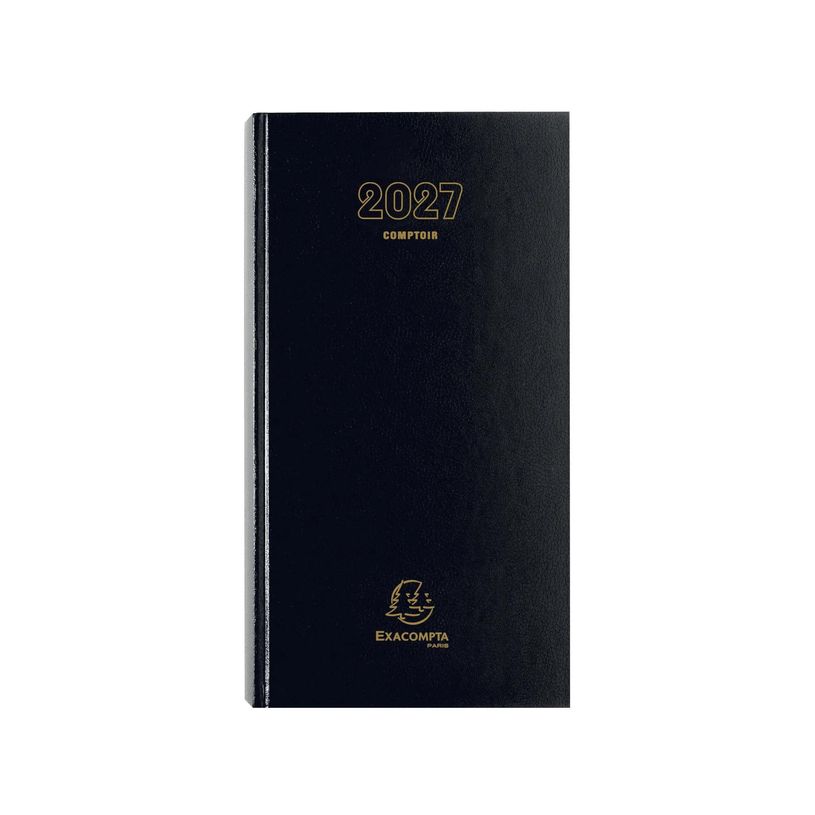 3660942007719-Agenda de bureau Comptoir - Euros et Cents - 1 jour par page - 15 x 27 cm - noir - Exacompta--0