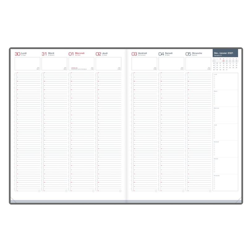 3147280181405-Agenda Oxford First - 1 semaine sur 2 pages - 24 x 32 cm - noir - Hamelin--1