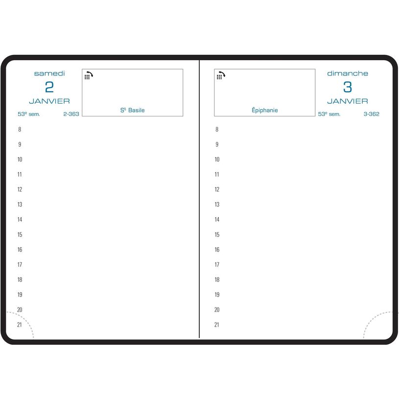 3660942069076-Agenda de poche Amélie - 1 jour par page - 8,5 x 13 cm - disponible dans différentes couleurs - Exaco--3
