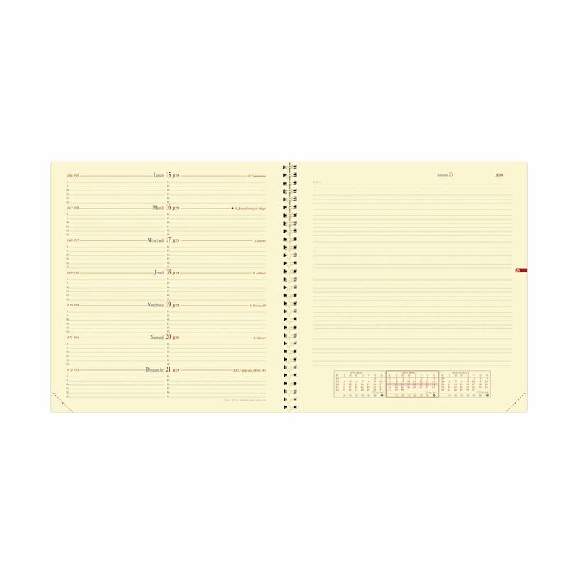 3371010445691-Agenda à spirale Soho Note 16S - 1 semaine sur 2 pages - 16 x 16 cm - noir - Quo Vadis--1