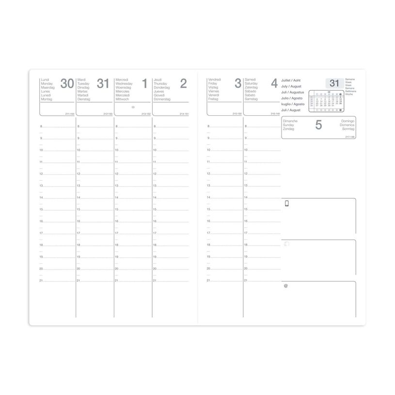 3371010002368-Agenda Alpha Saturne - 1 semaine sur 2 pages - 21 x 29,7 cm - noir - Quo Vadis--1