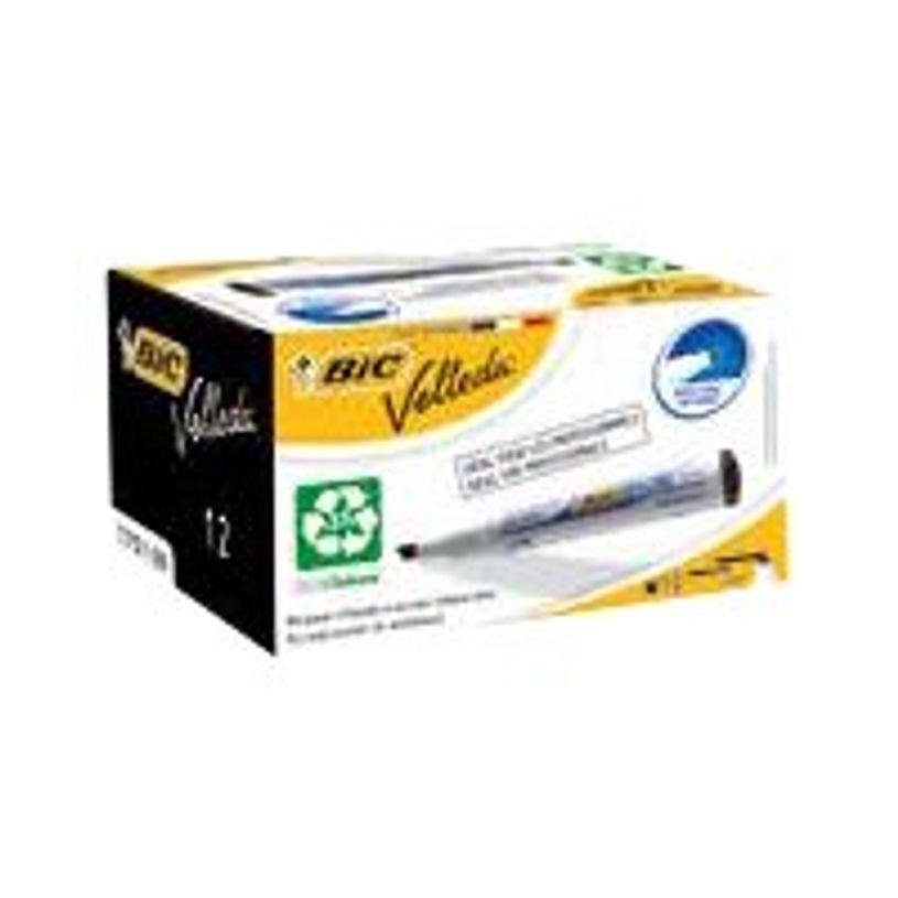 3086121751035-BIC VELLEDA 1751 - Pack de 12 - Marqueurs effaçables - pointe biseau - rouge-P_400000010_2-1