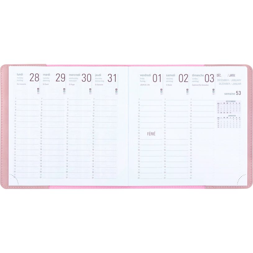 3664447134819-Agenda Madère - 1 semaine sur 2 pages - 16,5 x 16,5 cm - bleu marine - Oberthur-P_400000262_2-1