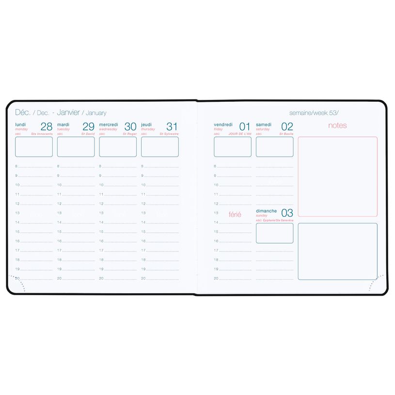 3664447090702-Agenda Céleste - 1 semaine sur 2 pages - 16,5 x 16,5 cm - disponible dans différentes co-P_400000271_4-3