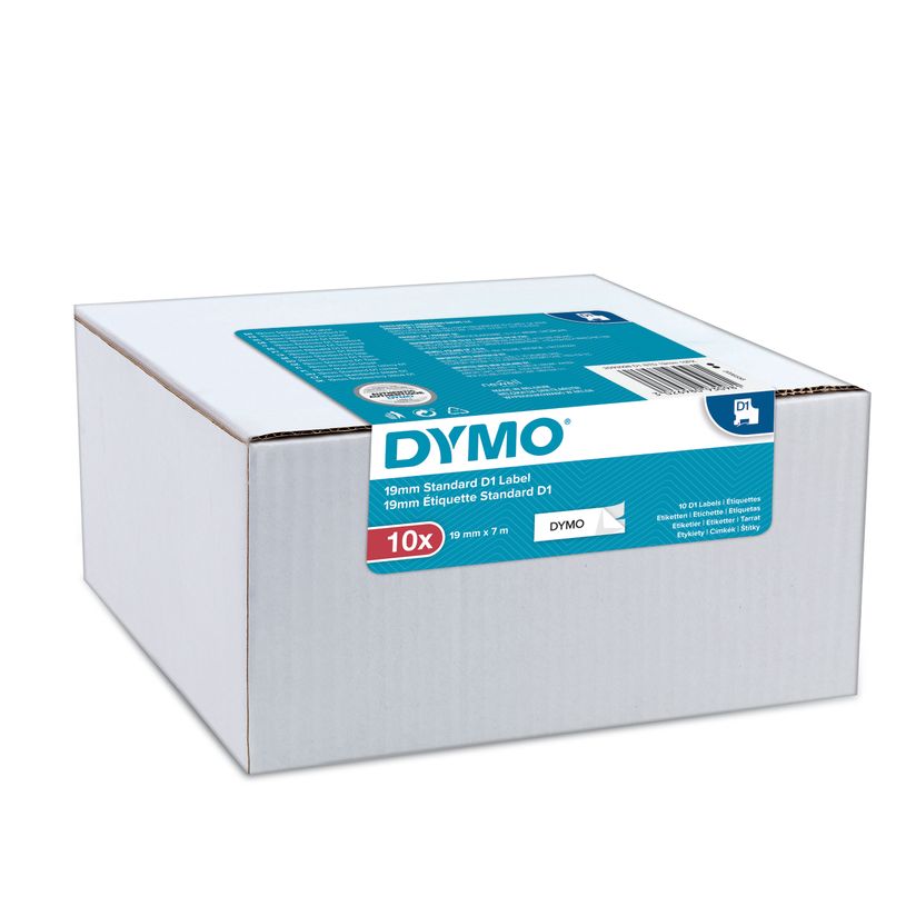 3026980930981-DYMO D1 - Pack de - 10 rubans d'étiquetage - noir/blanc- 19mm x 7m-P_400000322_1-0