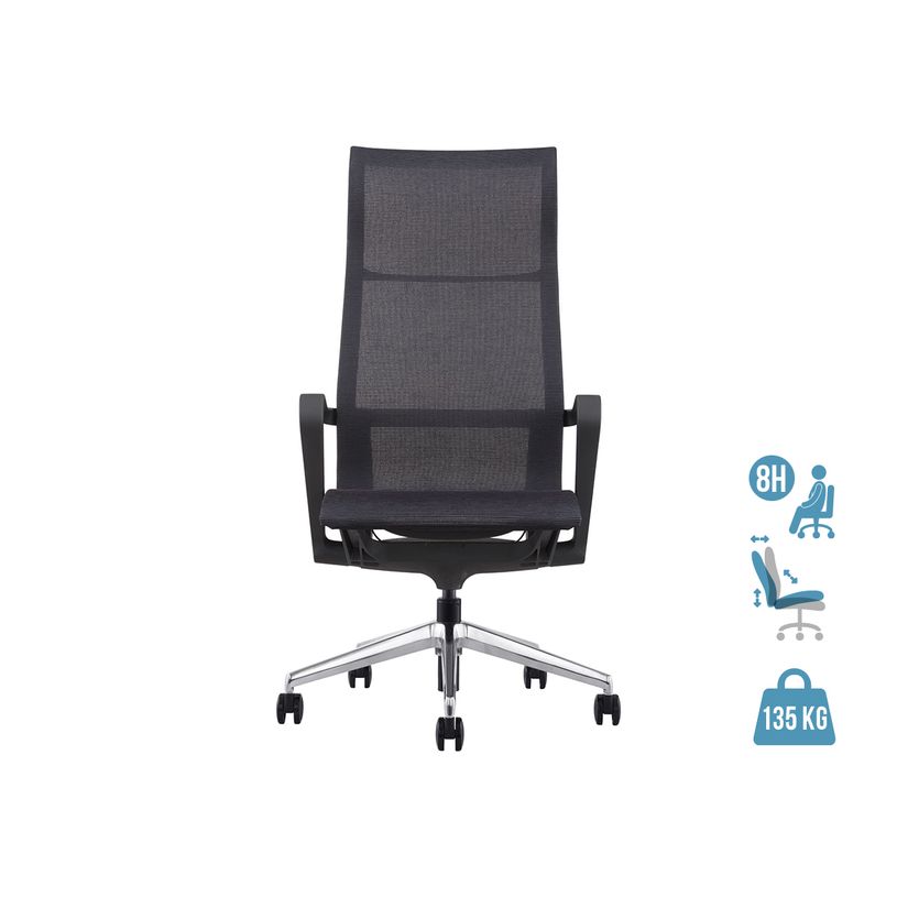 3700339883714-Fauteuil de bureau CHARLES - accoudoirs fixes - appui-tête intégré - noir-P_400000329_1-0