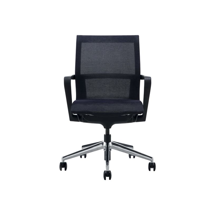 3700339883707-Chaise HARRY - pieds sur roulettes - avec accoudoirs - noir-P_400000330_1-0