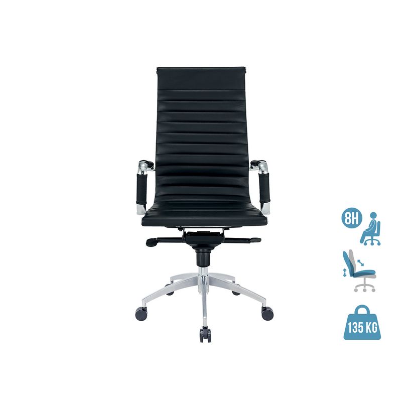 3700339883783-Fauteuil de bureau WARREN - accoudoirs fixes - cuir noir-P_400000331_1-0