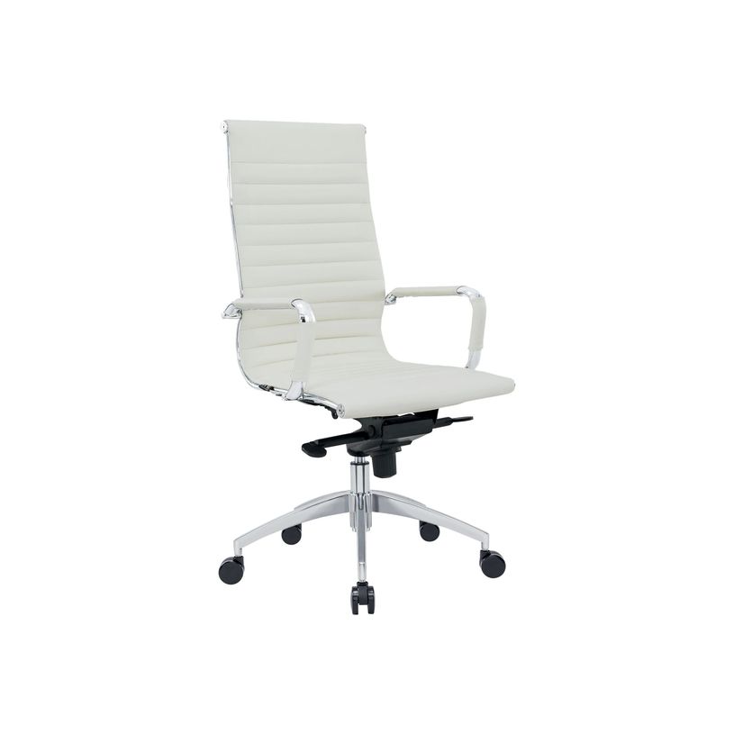 3700339883790-Fauteuil de bureau WARREN - accoudoirs fixes - cuir blanc-P_400000332_2-1