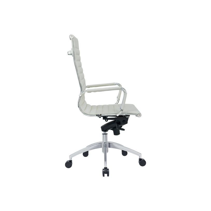 3700339883790-Fauteuil de bureau WARREN - accoudoirs fixes - cuir blanc-P_400000332_5-4
