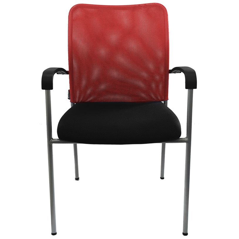 3700339883622-Chaise JULIA - avec accoudoirs - assise noire et dossier rouge-P_400000339_2-1