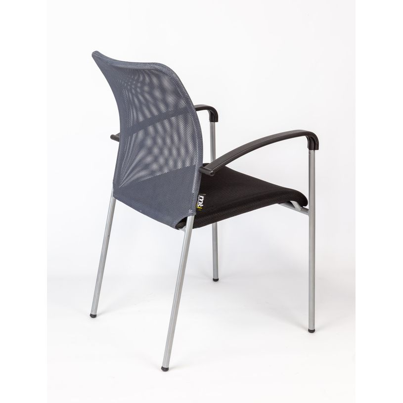 3700339883660-Chaise JULIA - avec accoudoirs - assise noire et dossier gris-P_400000342_7-6