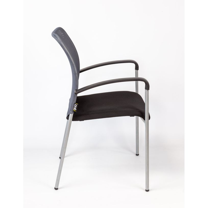 3700339883660-Chaise JULIA - avec accoudoirs - assise noire et dossier gris-P_400000342_8-7