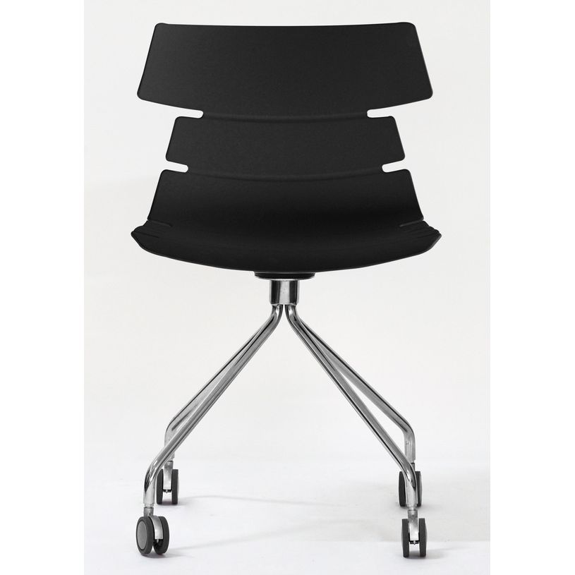 3700339877188-Chaise JUNE - pieds métal avec roulette - coque noire-P_400000348_2-1