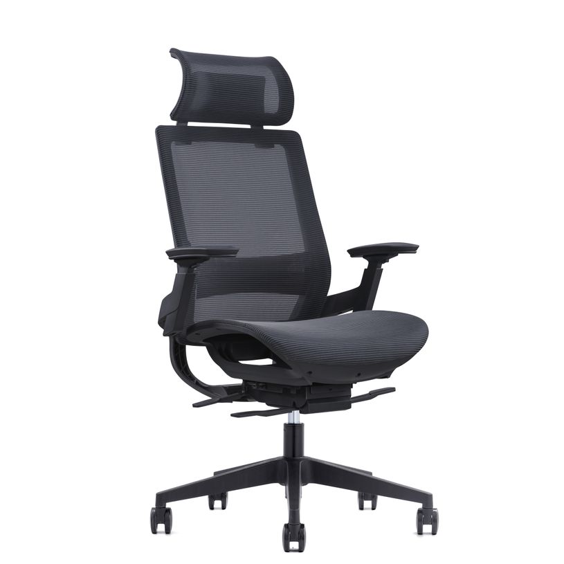 3700339893904-Fauteuil de bureau WALLACE - accoudoirs réglables - appui-tête réglable - noir-P_400000350_3-2