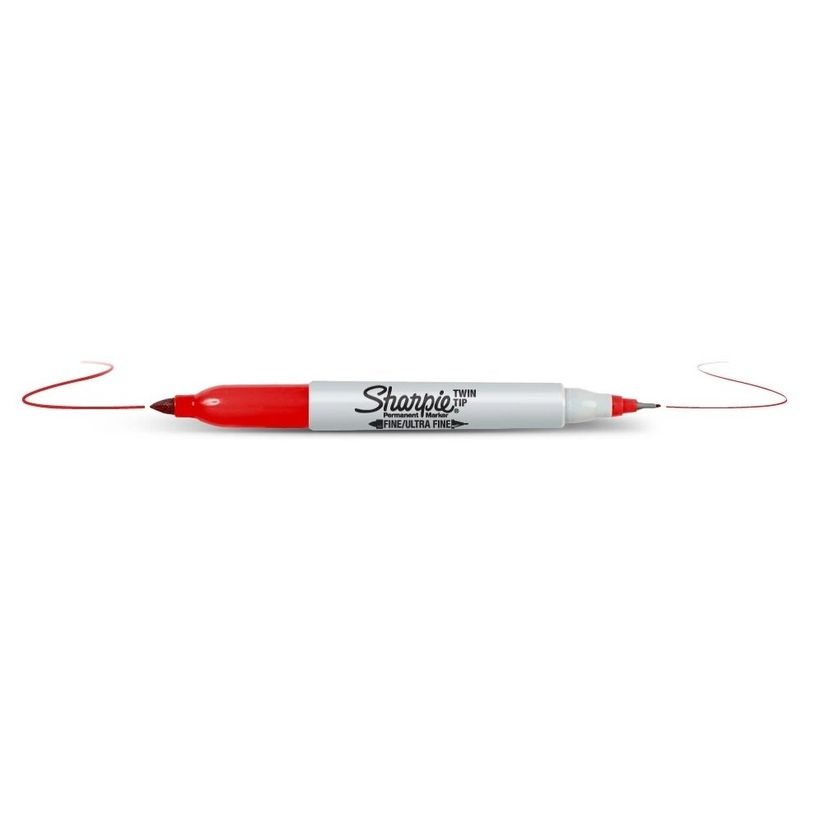 3501170811115-Sharpie - Marqueur permanent double pointe fine et ultra fine - rouge-P_400000355_1-0