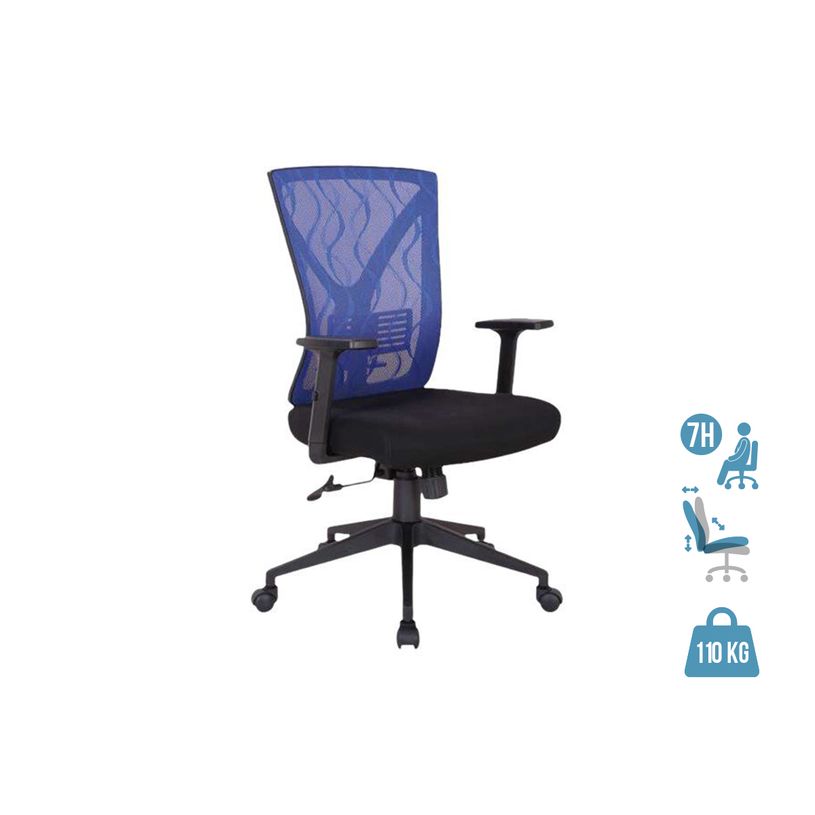3397701635875-Fauteuil de bureau MARVIN - Accoudoirs réglables - noir et bleu-P_400000365_1-0