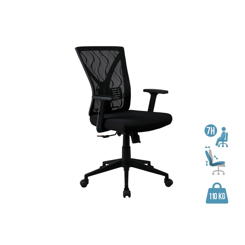 3397701635882-Fauteuil de bureau MARVIN - Accoudoirs réglables - noir-P_400000366_1-0