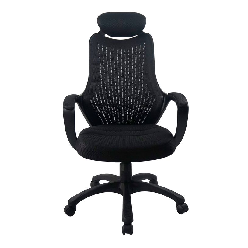 3397701635974-Fauteuil de bureau GALILEE - accoudoirs fixes - appui-tête intégré - noir-P_400000367_5-4
