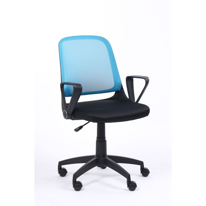 3760185029124-Fauteuil de bureau DAKOTA - accoudoirs rabattables - noir et bleu-P_400000369_1-0