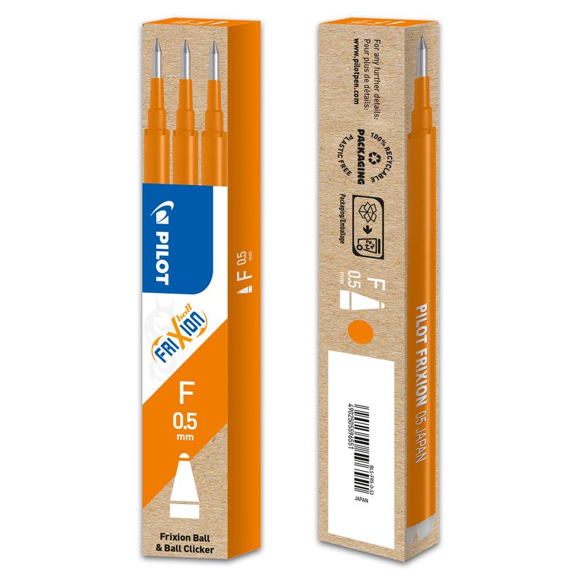 4902505596551-Pilot Frixion Ball - 3 Recharges pour rollers effaçables - 0,5 mm - orange-P_400000413_3-1