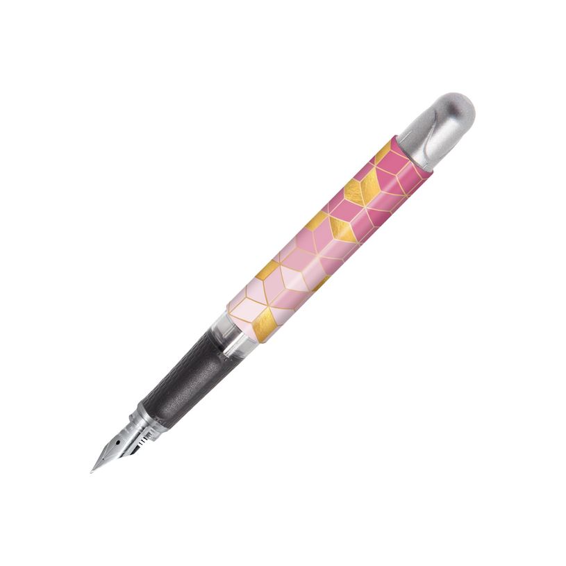 0404000006602-Online College - Stylo plume carrés rose-P_400000660_4-1
