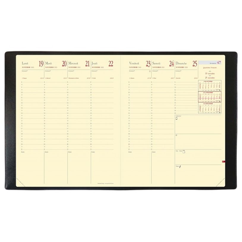 3371010444212-Agenda Sahara President Prestige avec répertoire - 1 semaine sur 2 pages - 21 x 27 cm - n-P_400000751_3-1