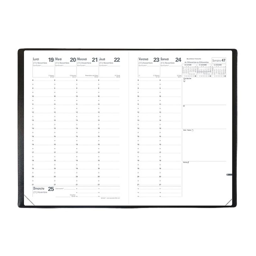 3371010444939-Agenda Tocana Ministre - 1 semaine sur 2 pages - 16 x 24 cm - rose - Quo Vadis-P_400000758_3-1