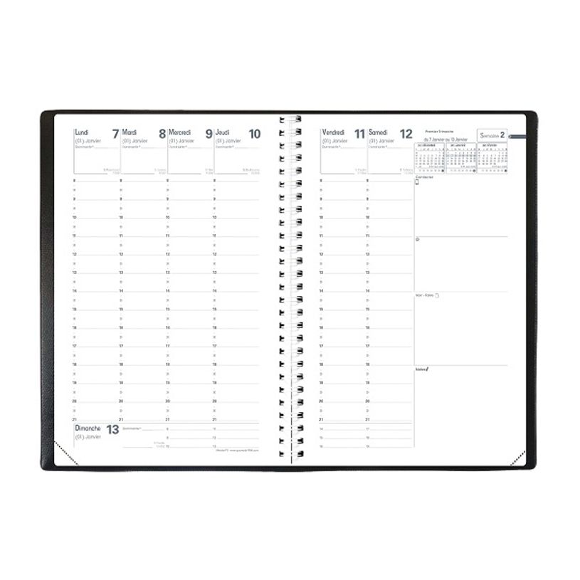 3371010449590-Agenda Clover Ministre - 1 semaine sur 2 pages - 16 x 24 cm - rose - Quo Vadis-P_400000759_3-1