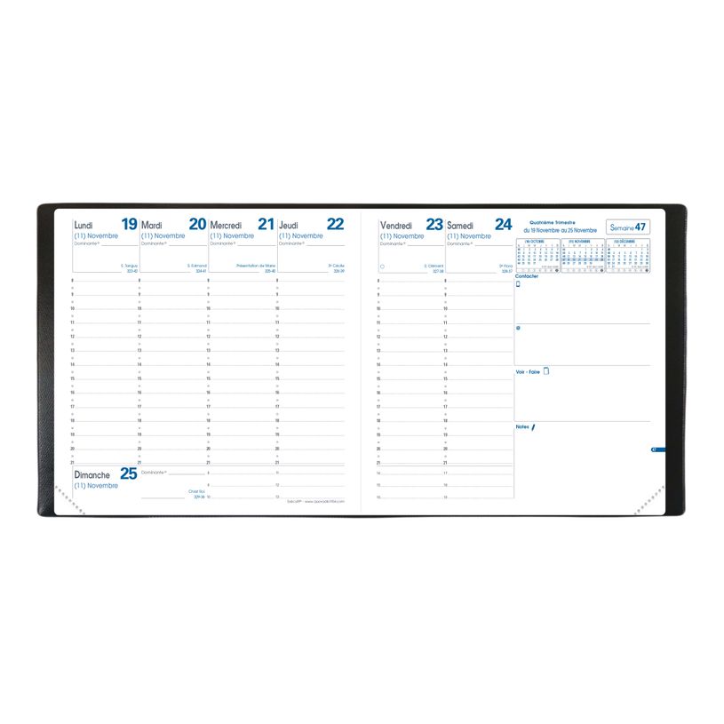 3371010447336-Agenda Club Executif - 1 semaine sur 2 pages - 16 x 16 cm - gris - Quo Vadis-P_400000770_3-1