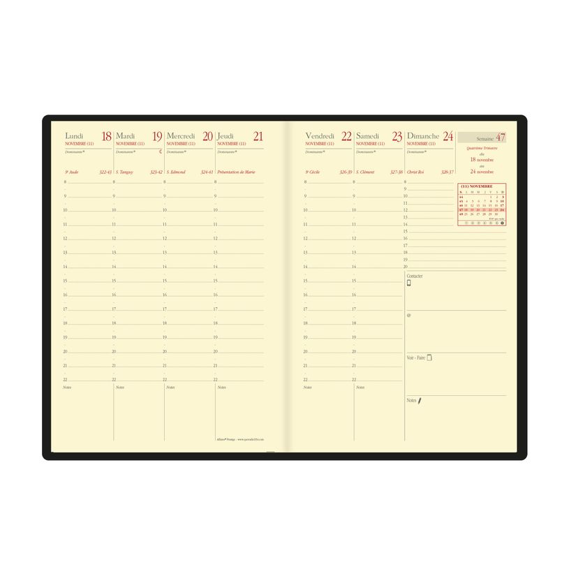 3371010407477-Agenda Soho Affaires Prestige - 1 semaine sur 2 pages - 10 x 15 cm - bleu ardoise - Quo Va-P_400000789_3-1