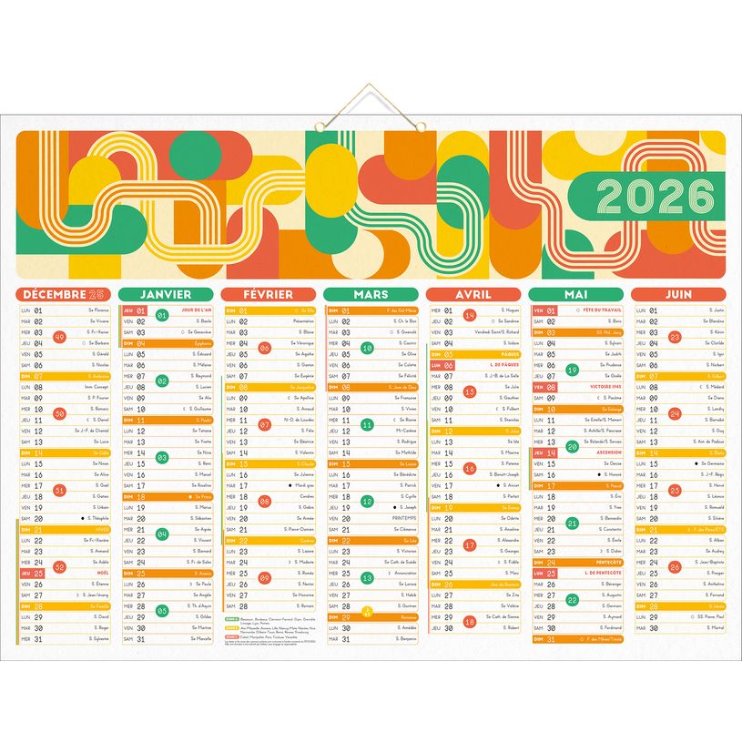 3592930026795-Calendrier bancaire illustré année civile BOUCHUT "Air du temps" 40,5 x 55 cm Pefc 70 %--0