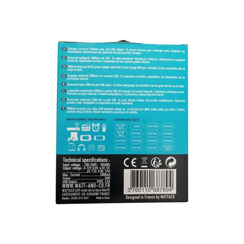 3760110687894-Watt&Co - chargeur secteur universel pour samrtphone - 1 USB + 16 connectiques-P_400001305_2-4