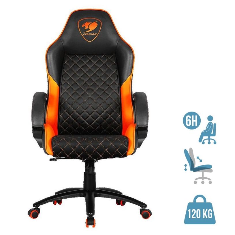 4715302442026-Fauteuil gamer FUSION - accoudoirs fixes - appui-tête intégré - noir et orange-P_400001308_1-0