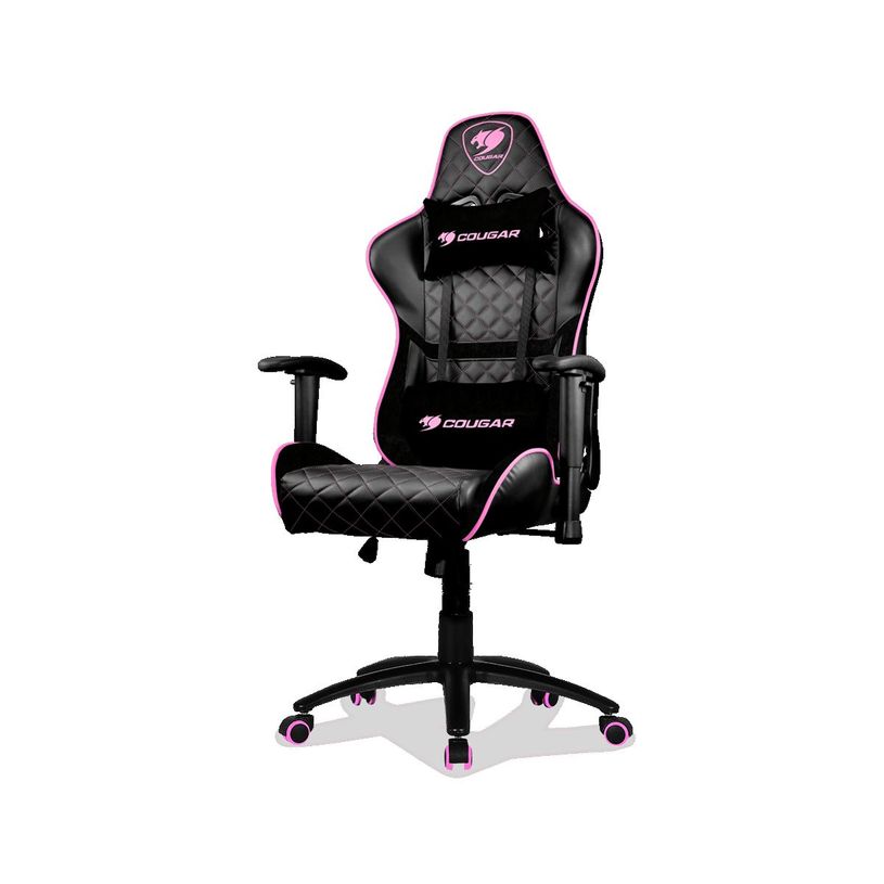 4715302442569-Fauteuil gamer ARMOR ONE - accoudoirs réglables - appui-tête intégré - noir et rose-P_400001311_2-1