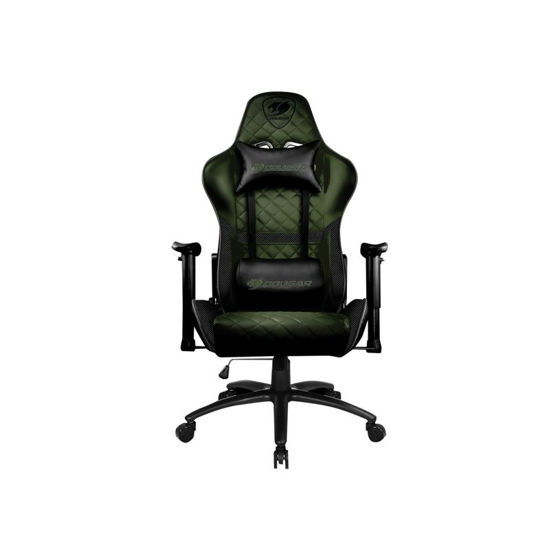 4715302442484-Fauteuil gamer ARMOR ONE - accoudoirs réglables - appui-tête intégré - noir et vert-P_400001312_1-0