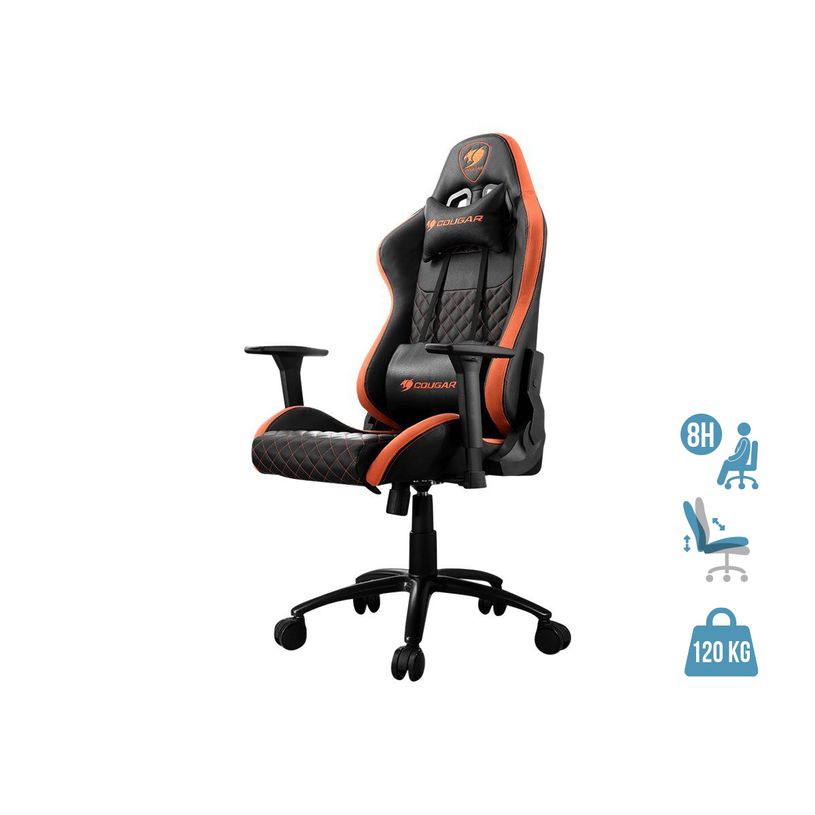 4715302442972-Fauteuil gamer ARMOR PRO - accoudoirs réglables - noir et orange-P_400001316_1-0