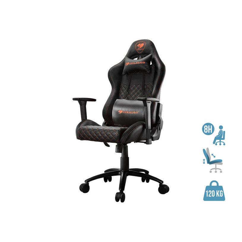 4715302442989-Fauteuil gamer ARMOR PRO - accoudoirs réglables - noir-P_400001317_1-0