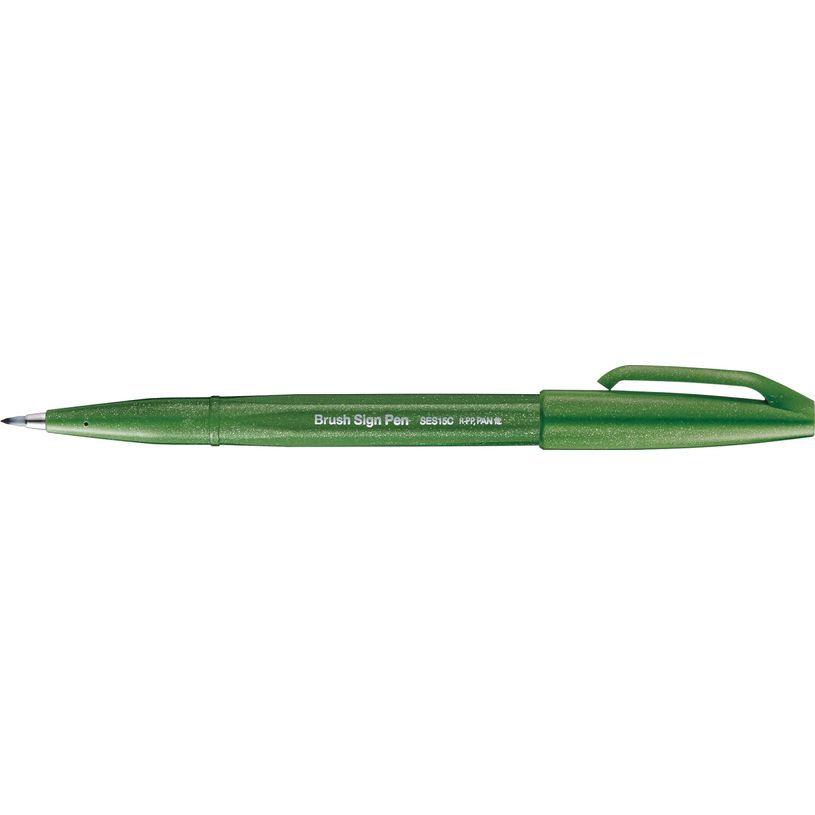4902506365026-Pentel Sign pen - Feutre pinceau à pointe souple - vert olive-P_400001331_2-0