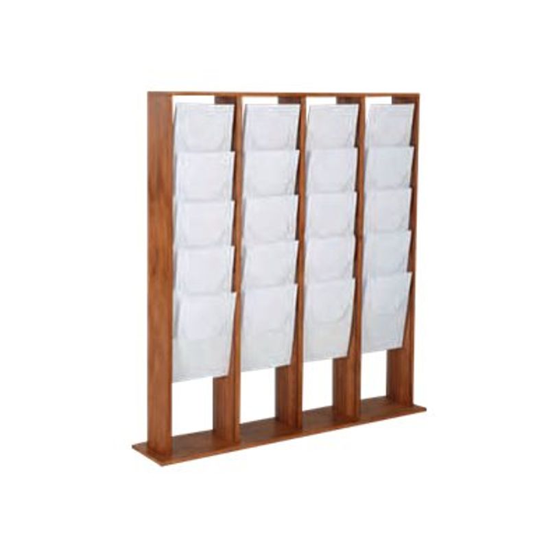 3660412028411-INOVSHOP - Présentoir sol pour journaux - format 4 x 5A4 - bois clair-P_400001426_1-0