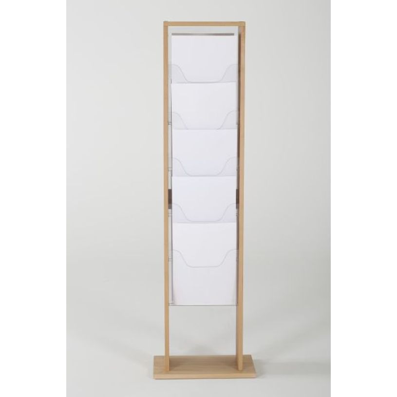 3660412028428-INOVSHOP - Présentoir de journaux de sol - 1 x 5 compartiments A4 - bois foncé-P_400001427_1-0