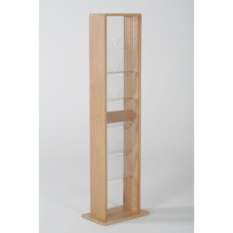 3660412028428-INOVSHOP - Présentoir de journaux de sol - 1 x 5 compartiments A4 - bois foncé-P_400001427_2-1