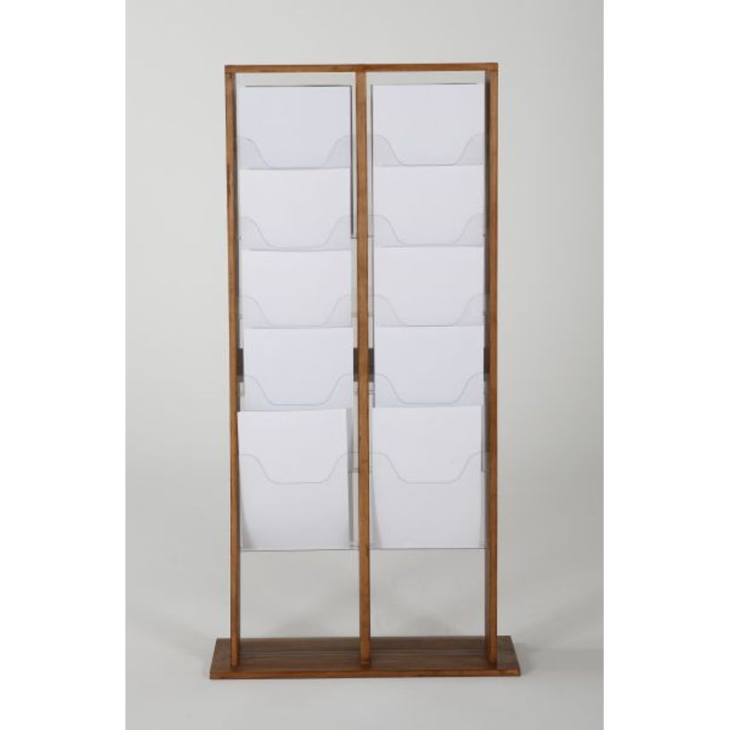 3660412028435-INOVSHOP - Présentoir de journaux de sol - 2 x 5 compartiments A4 - bois foncé-P_400001428_1-0