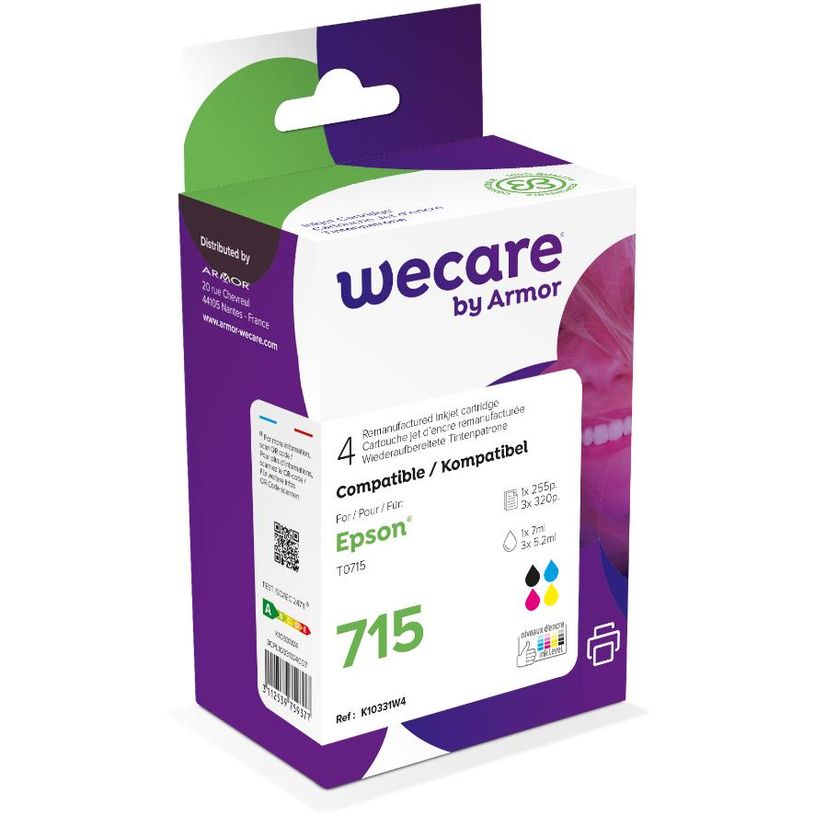 3112539759377-Cartouche compatible Epson T0715 Guépard - pack de 4 - noir, cyan, magenta, jaune - Wecar-P_400001555_1-0