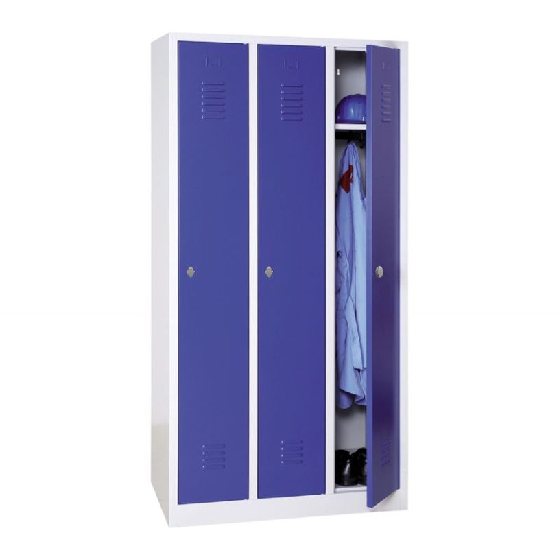 3700339889082-Vestiaire industrie propre monobloc 3 colonnes - H180 x L90 x P50 cm - gris/bleu-P_400001636_1-0