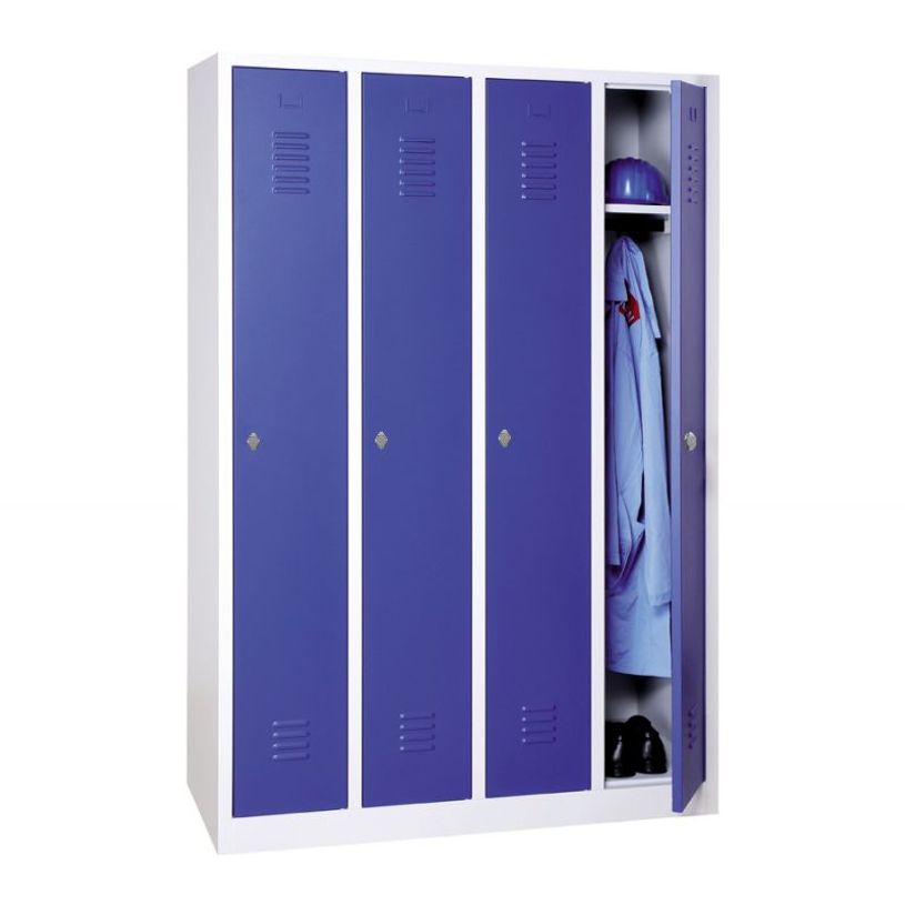 3700339889105-Vestiaire industrie propre monobloc 4 colonnes - H180 x L120 x P50 cm - gris/bleu-P_400001637_1-0