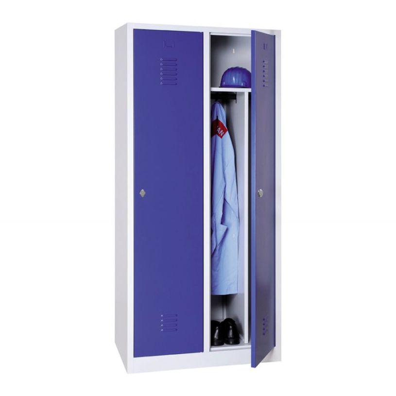 3700339889068-Vestiaire industrie salissante monobloc 2 colonnes - H180 x L80 x P50 cm - gris/bleu-P_400001639_1-0